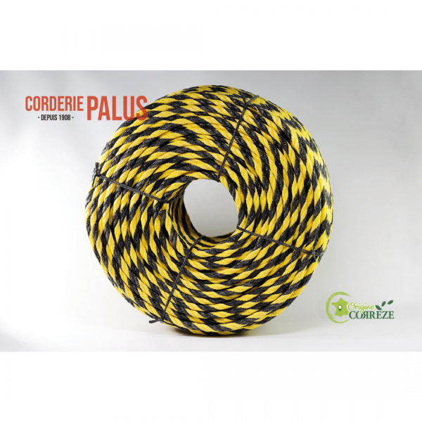 Cordage polypropylène 100m x 8mm Jaune et noir CP/CORDPP8/100M